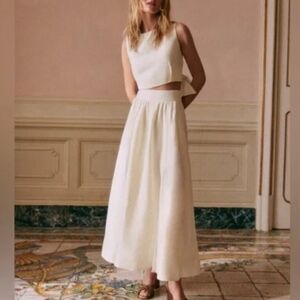 Sezane Cream Sleeveless Dress